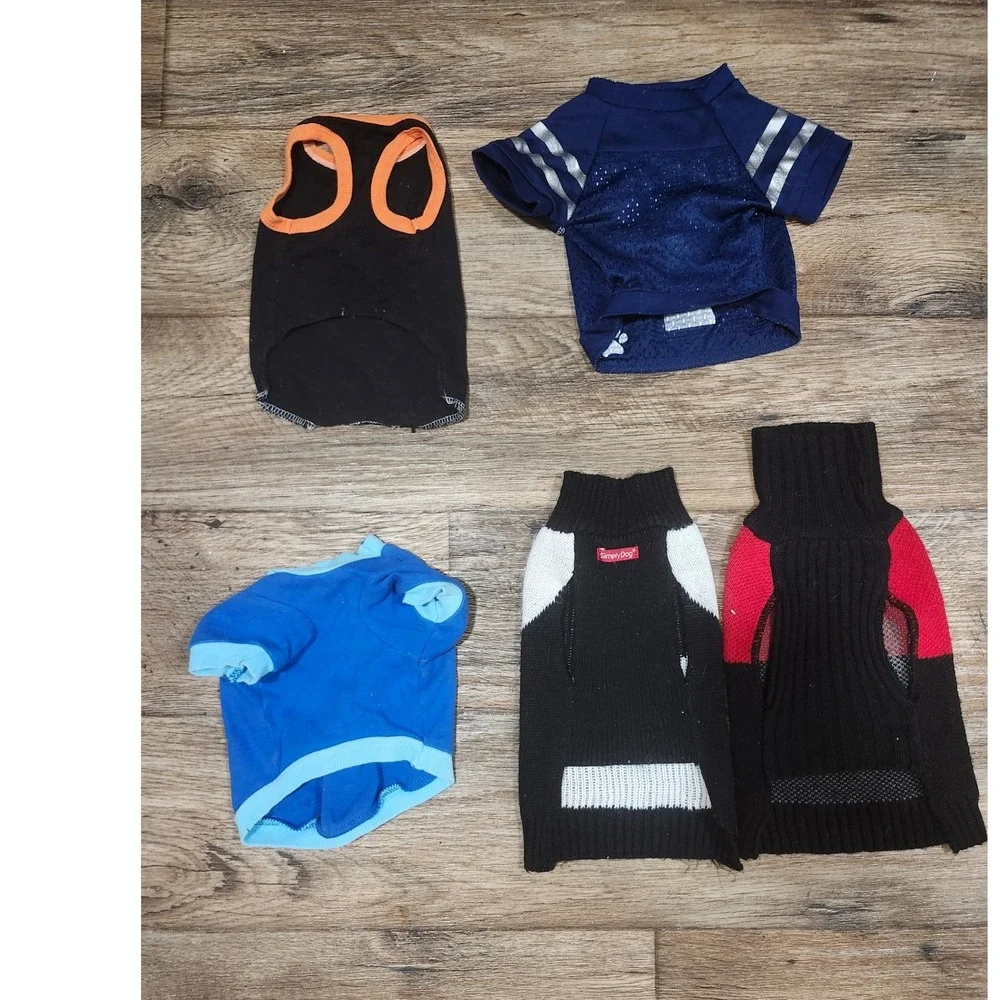 Small Dog Costume Lot of 5 Halloween Football Christmas sweater puppy outfit